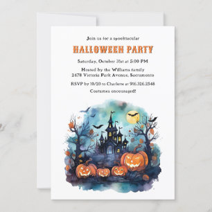 Invitation Jack O’Lanterns Haunted Mansion Halloween Party
