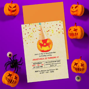 Invitation Jack O'Lantern Avec Casquette De Fête Halloween An