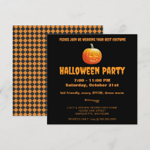 Invitation Jack O'Lantern Halloween Party