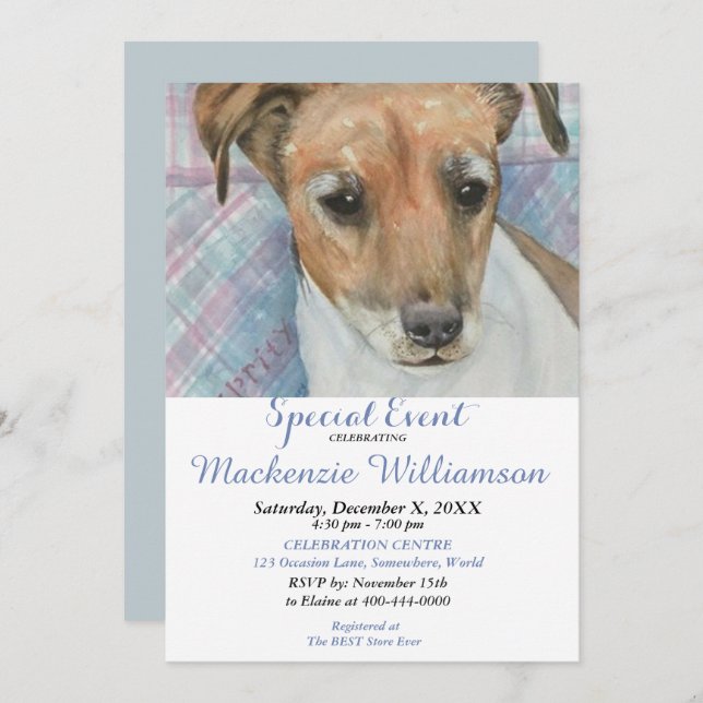INVITATION JACK RUSSELL SOUHAITE UN JOLI ANNIVERSAIRE (Devant / Derrière)