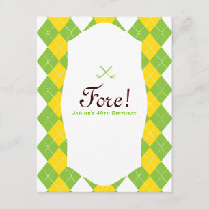 Invitation Jacquard de la fête d'anniversaire de golf Preppy