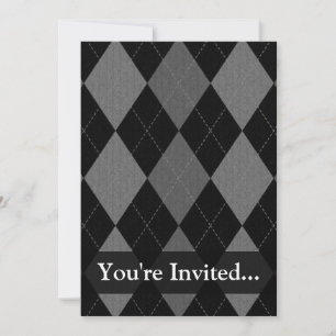 Invitation Jacquard gris noir et charbon de bois