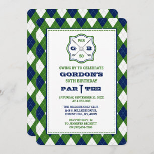 Invitation Jacquard moderne Motif Golf N'importe quel âge Ann