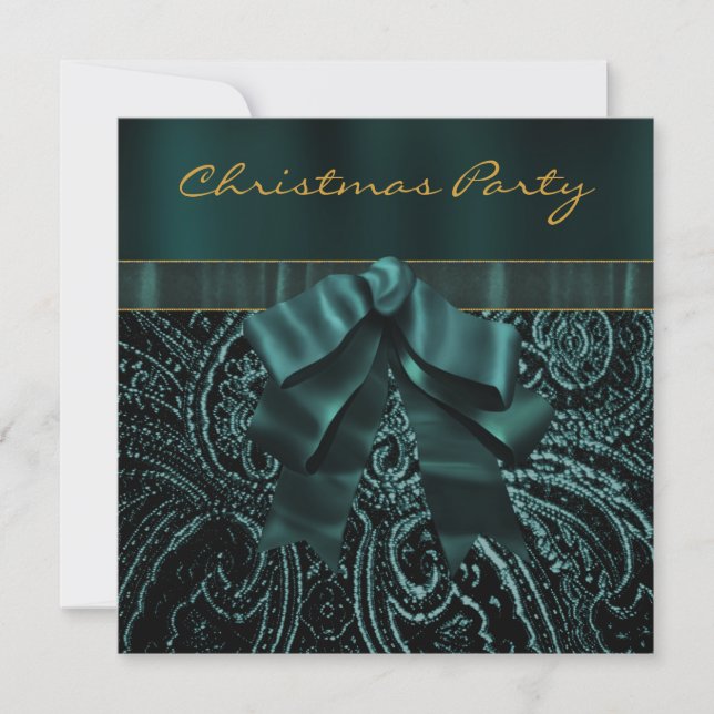 Invitation Jade Green Gold Christmas Party (Devant)