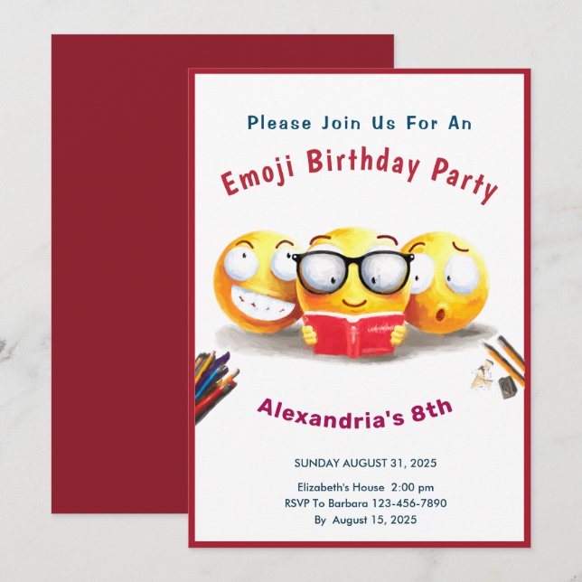 Invitation J'adore Lire des Livres Lecteur (Devant / Derrière)