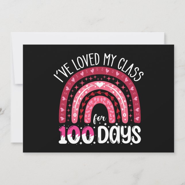 Invitation J'ai aimé ma classe pendant 100 jours d'école (Devant)