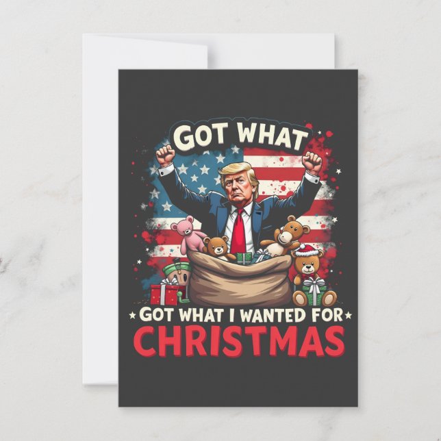 Invitation J'Ai Ce Que Je Recherché Pour Noël Trump Père Noël (Devant)