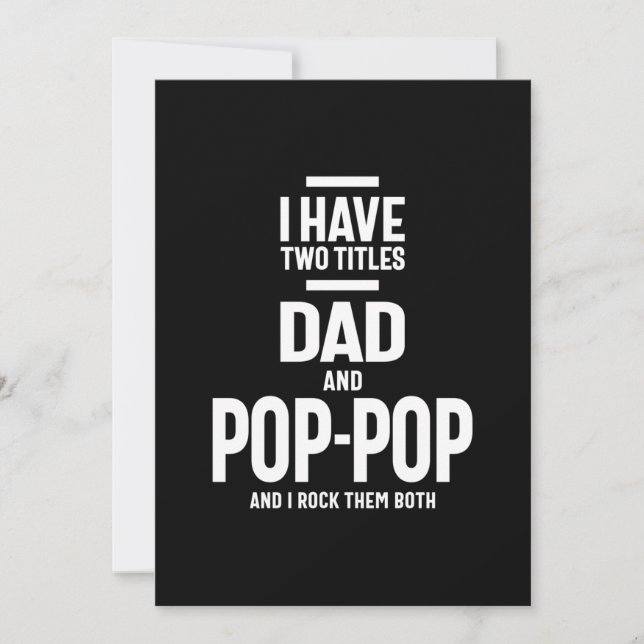 Invitation J'ai deux titres Papa et Pop-Pop (Devant)