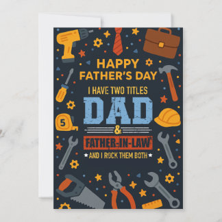 Invitation J'Ai Deux Titres Papa & Père En Droit Je Les Roche