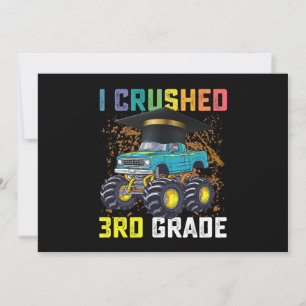 Invitation J'ai écrasé 3e grade Monster Truck Graduation