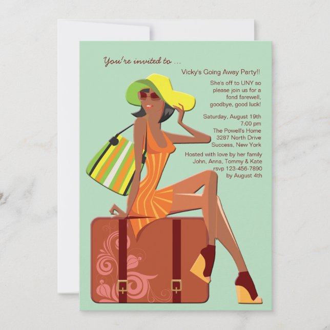 Invitation J'Ai Emballé Mon Sac À L'Invitation De Fête D'Ébèn (Devant)