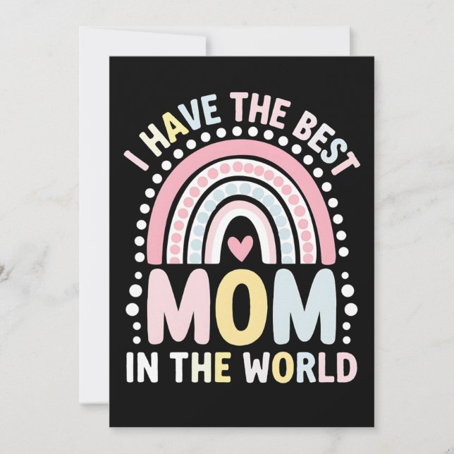 Invitation J'ai la meilleure maman du monde Boho Rainbow (Devant)