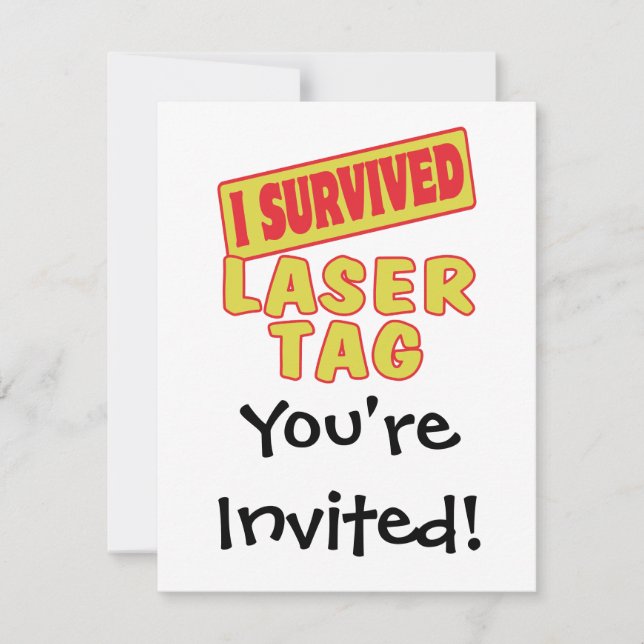 INVITATION J'AI SURVÉCU À LASER TAG (Devant)