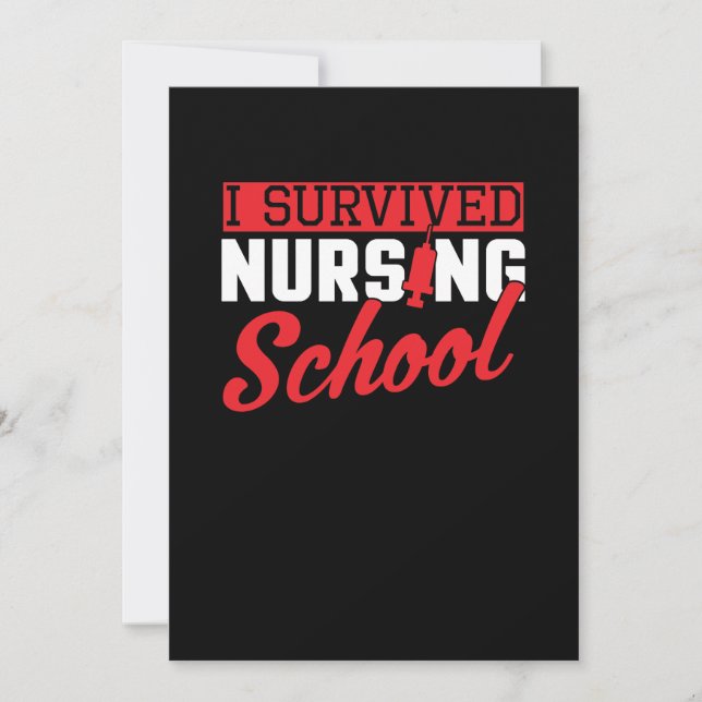 Invitation J'ai survécu à l'école d'infirmière diplômée en so (Devant)