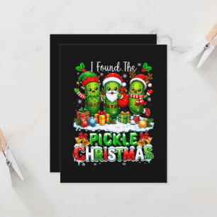 Invitation J'ai trouvé le pickle Xmas Three Santa