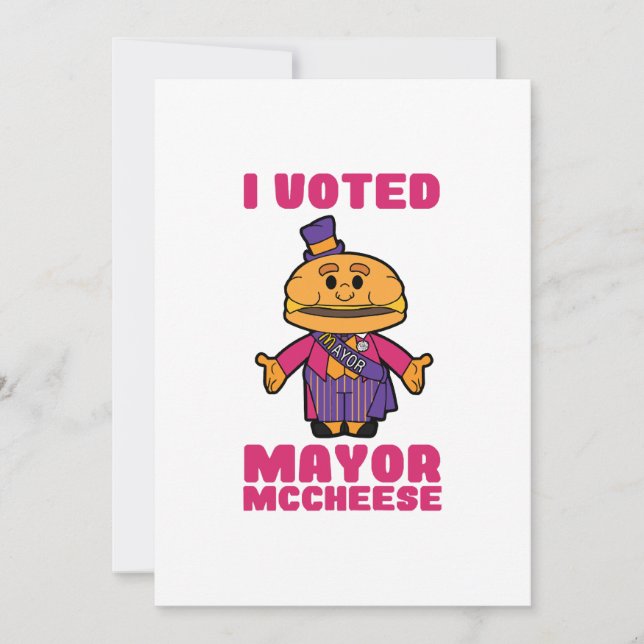 Invitation J'Ai Voté Maire Mccheese (Devant)