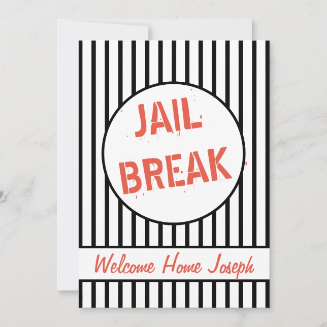 Invitation Jail Break Welcome Home Party (Devant)