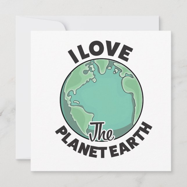 Invitation J'aime la planète Terre (Devant)