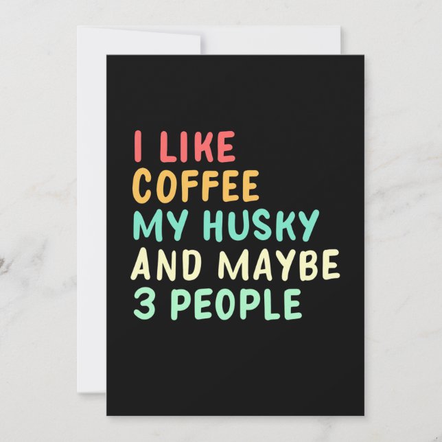 Invitation J'aime le café et mon Husky (Devant)