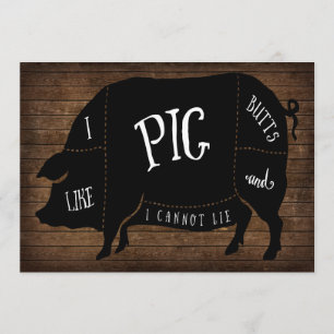 Invitation J'aime les boutons de cochon et je ne peux pas men