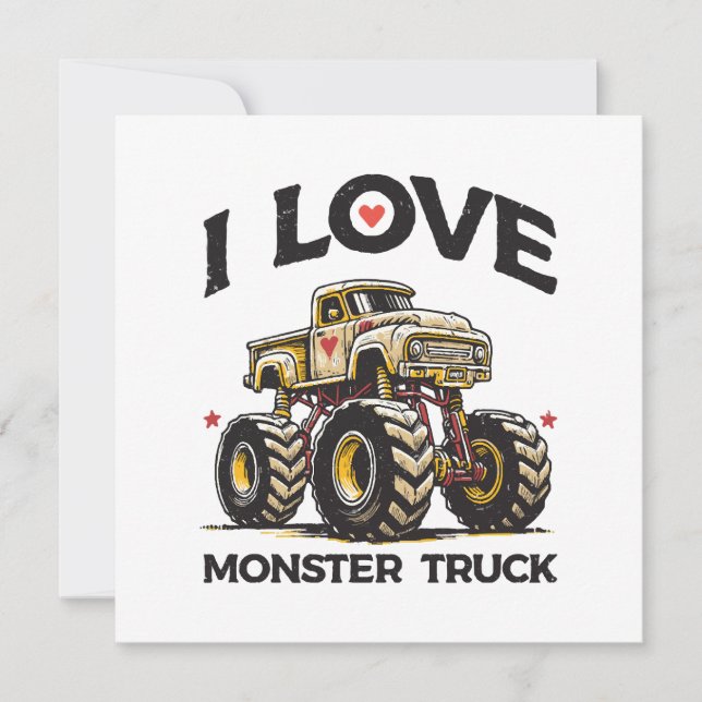 Invitation J'aime les camions monstres (Devant)