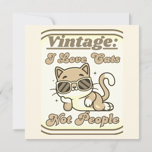 Invitation J'aime les chats, pas les gens  (Devant)