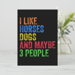 Invitation J'aime les chevaux les chiens et peut-être 3 perso