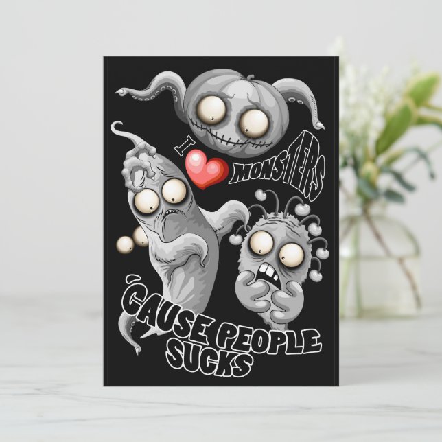 Invitation J'aime les Monstres parce que les Gens Sont Nuls (Debout devant)