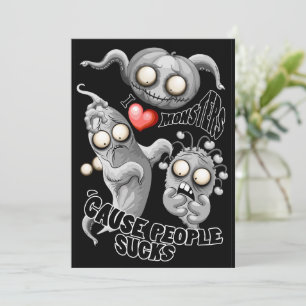 Invitation J'aime les monstres parce que les gens sont nuls