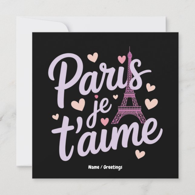 Invitation J'aime Paris Je t'aime Tour Eiffel France T-Shirt (Devant)