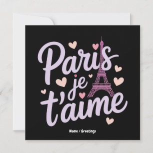 Invitation J'aime Paris Je t'aime Tour Eiffel France T-Shirt