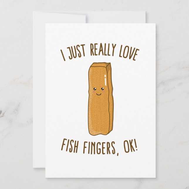 Invitation J'Aime Vraiment Les Doigts De Poisson, Ok ! Cute K (Devant)