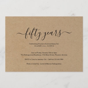 Invitation Jalon Adulte Anniversaire Partie Kraft Papier