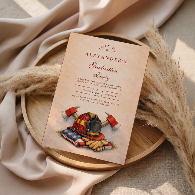 Invitation Jalon de carrière de pompier (Créateur téléchargé)
