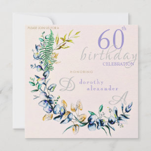 Invitation Jalon de la couronne botanique chic Anniversaire