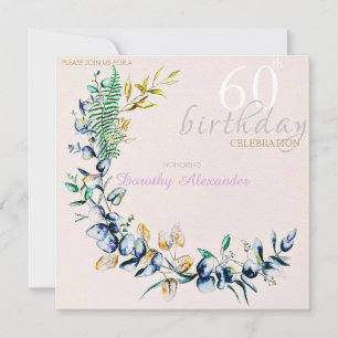 Invitation Jalon de la couronne botanique chic Anniversaire