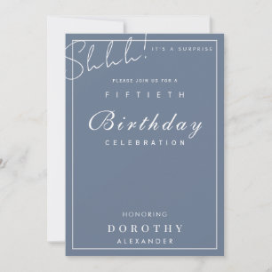 Invitation Jalon minimaliste moderne Surprise Anniversaire
