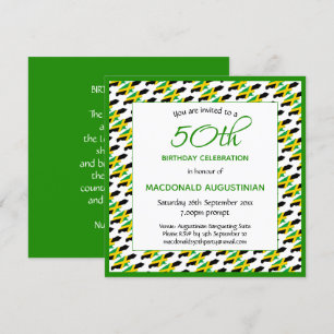 Invitation JAMAICA DRAPEAU Patriotique Personnalisé 50e anniv