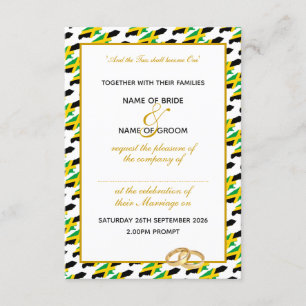 Invitation JAMAICA élégant avec Mariage de script or