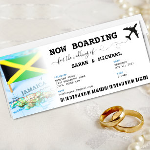 Invitation Jamaïque Boarding Pass Destination Wedding