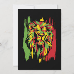 Invitation Jamaïque Lion Rasta Reggae Africaine