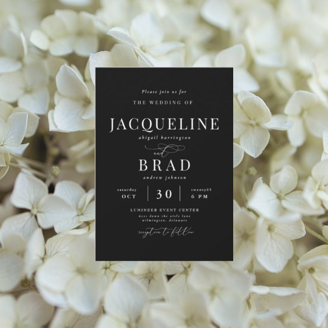 Invitation Jamais Votre Mariage Noir Élégant (Créateur téléchargé)