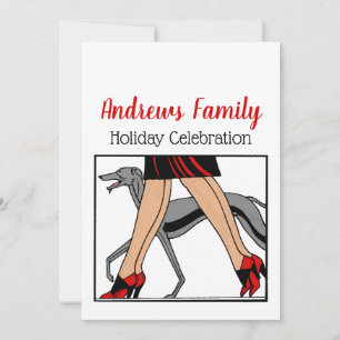 Invitation Jambes Art déco femmes Greyhound Whippet Chien R
