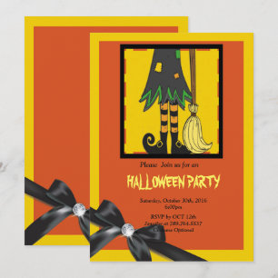 Invitation jambes de sorcière Halloween