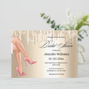 Invitation jambes sexy or parties scintillant nuptiale douche