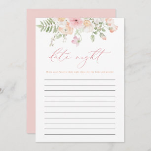 Invitation JANE Blush Rose Floral Date Nuit Idée Bride Jeu