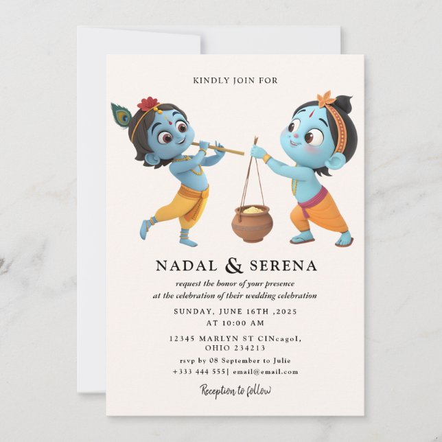 Invitation janmashtami Mariage (Devant)