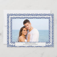 Japon Seigaiha Vagues Enregistrer La Date Flat Pho