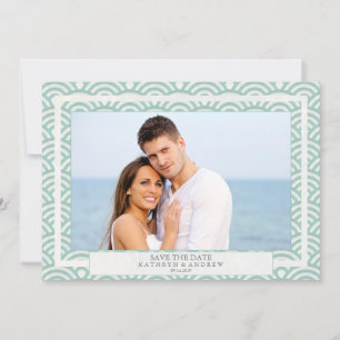 Invitation Japon Seigaiha Vagues Enregistrer La Date Flat Pho