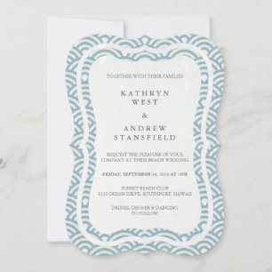 Invitation Japonais Seigaiha Vave Elégant Mariage Plage